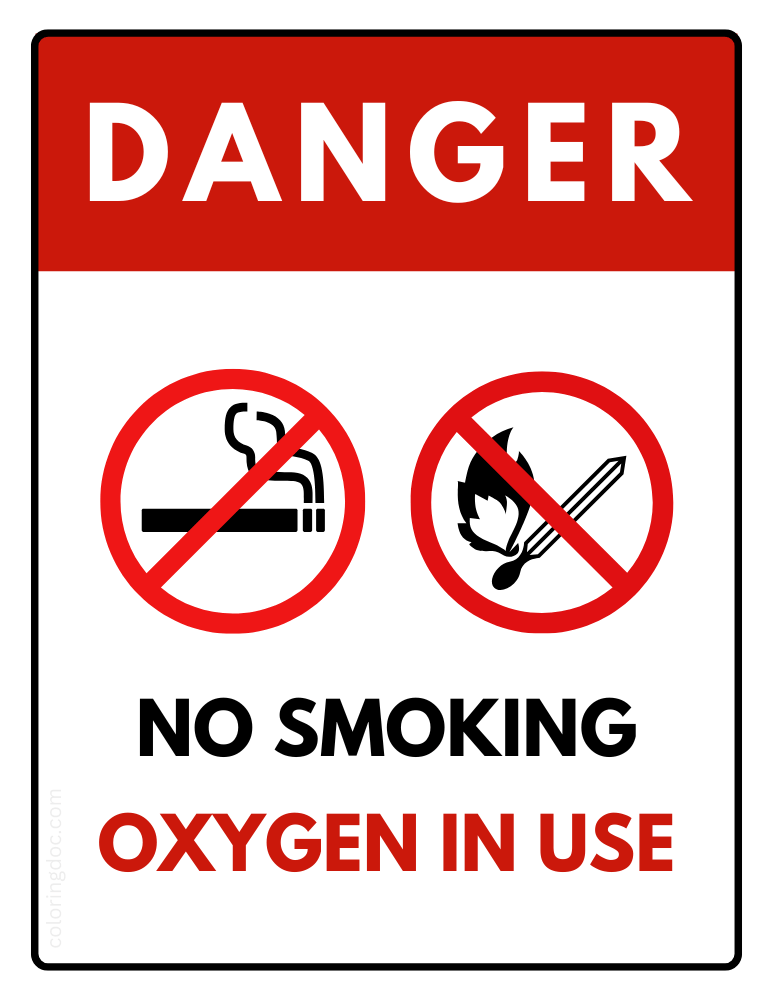Oxygen in Use Sign - DANGER 2 SIGN Board