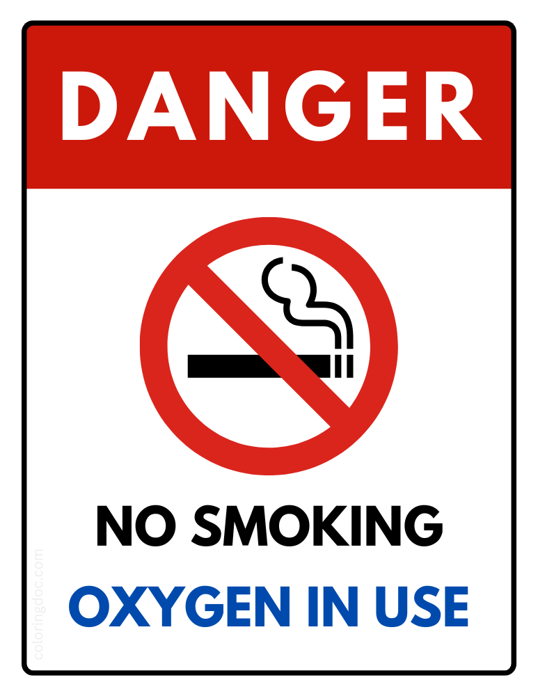 Oxygen in Use Sign DANGER BOARD