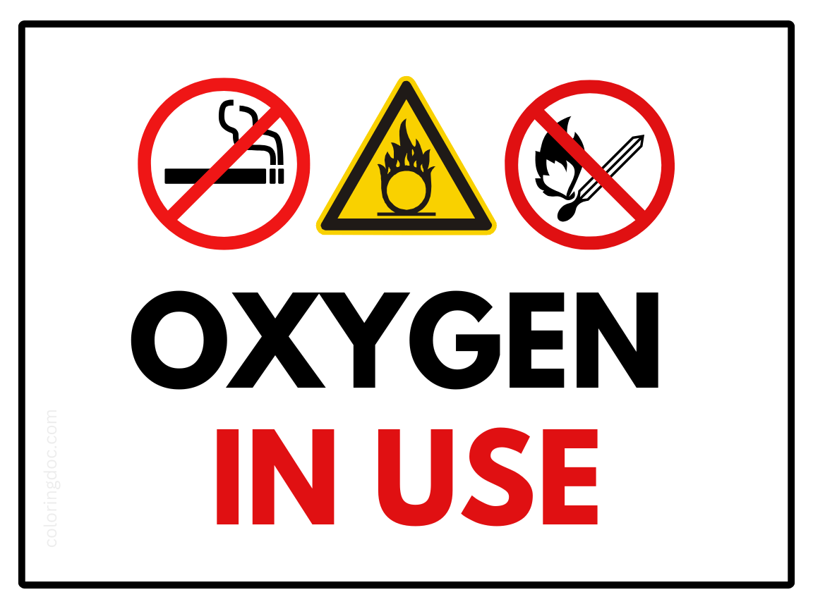 Printable Oxygen in Use 3 Signs