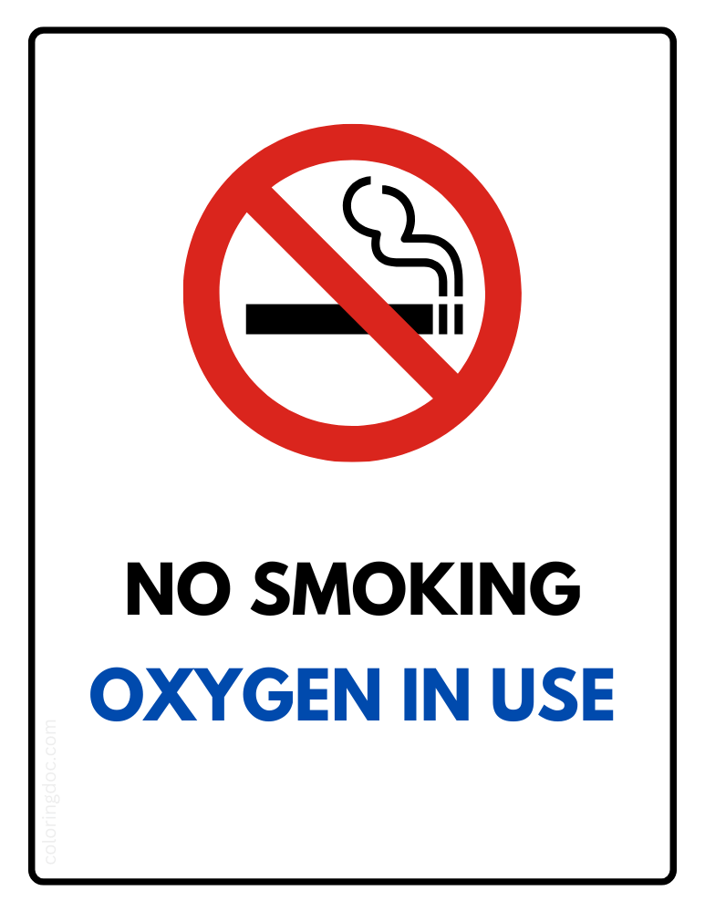 Simple No Smoking Oxygen in Use Sign